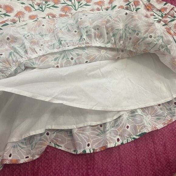 Petal And Pup Sleeveless Floral Eyelet Mini Dress Ruffle Tiered Size 12 - Picture 6 of 13